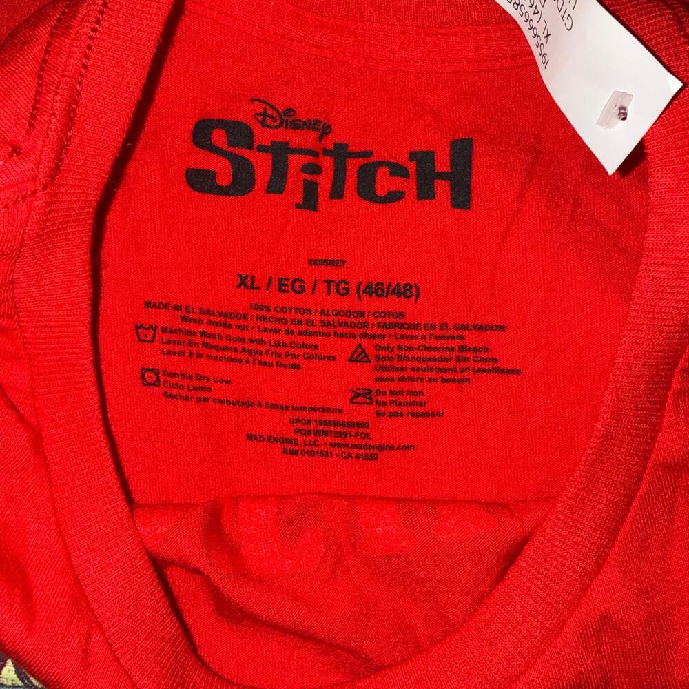 Disney Lilo & Stitch Unbothered Red Graphic T-Shirt - Picture 4 of 4